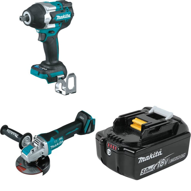 Makita XWT18Z Impact Wrench Kit W/ XAG26Z Grinder and FREE BL1850B Battery