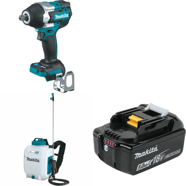 Makita XWT18Z Impact Wrench Kit W/ XSU01Z Backpack Sprayer and FREE BL1850B Battery