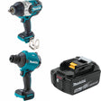 Makita XWT19Z 1/2" Impact Wrench Kit W/ XSA01Z Blower/Inflator and FREE BL1850B Battery