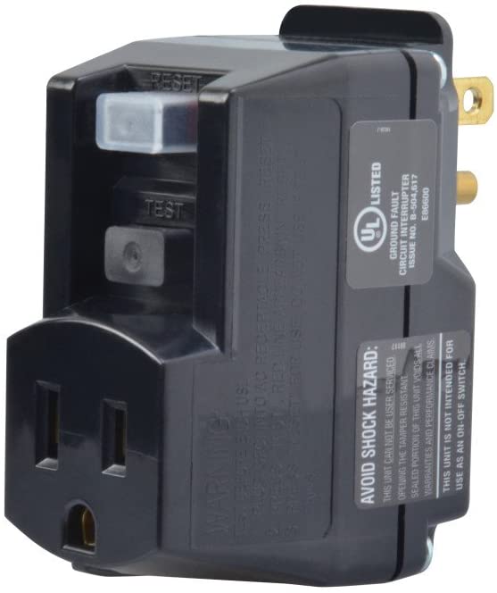 Yellow Jacket 2762 120-Volt, 15-Amps, 1800-Watts Single Outlet GFCI Adapter, For Indoor Use Wit