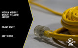 Yellow Jacket 2805 10/3 Heavy-Duty 15-Amp SJTW Contractor Extension Cord with Lighted End, 50-Feet - 4