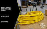 Yellow Jacket 2827 12/3 15-Amp SJTW Contractor Extension, Heavy Duty, Multi Outlets, Weather Re - 6
