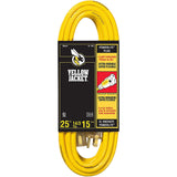 Yellow Jacket 2886 UL Listed 14/3 15 Amp Premium SJTW 25' (7.62M) Extension Cord with Grounded