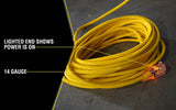 Yellow Jacket 2886 UL Listed 14/3 15 Amp Premium SJTW 25' (7.62M) Extension Cord with Grounded - 4