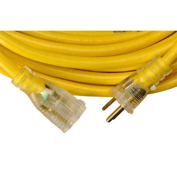 Yellow Jacket 283428 2884 12/3 Heavy-Duty 15-Amp SJTW Contractor Extension Cord with Lighted En - 5