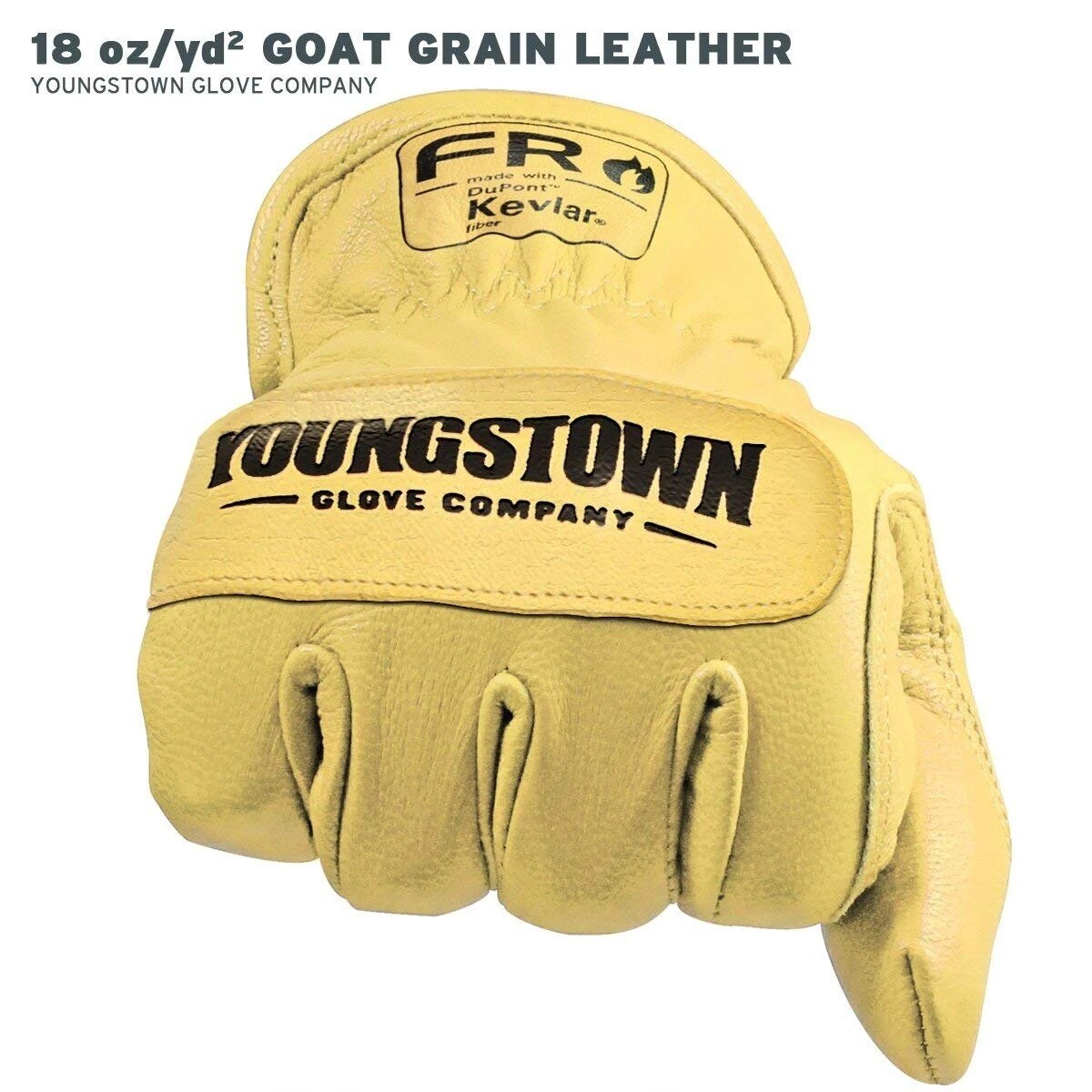 Youngstown 12-3365-60L FR Rated Cut 4 Goat Grain Leather Ground Glove with Kevlar Lining Size, Large - 2