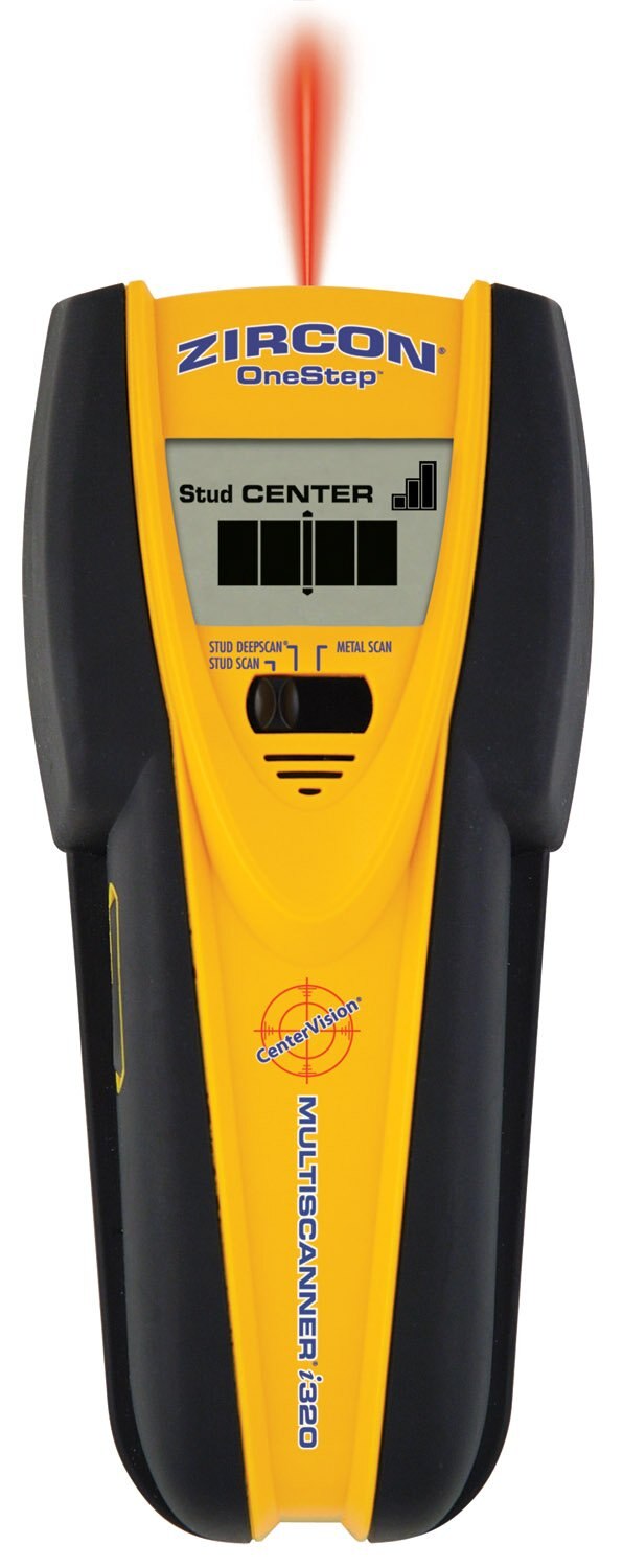 Zircon 63414 MultiScanner Stud Finder i320 One Step (Wood & Metal Studs, Metal/Wire Warning Detection)