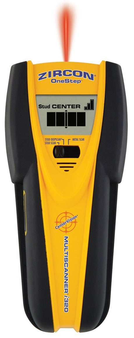 Zircon 63414 MultiScanner Stud Finder i320 One Step (Wood & Metal Studs, Metal/Wire Warning Detection)
