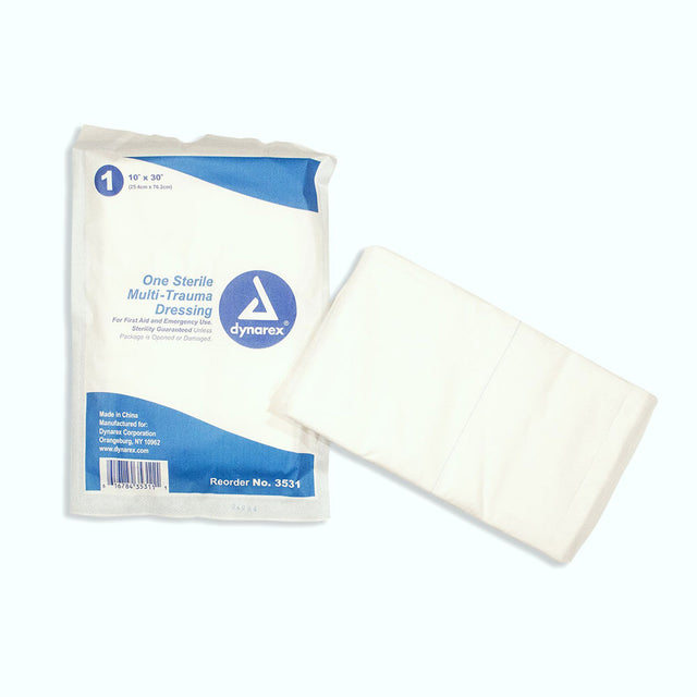 Zoll 8911-000190-01 Dynarex 10" x 30" Sterile Multi-Trauma Gauze Dressing