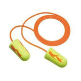 3M 311-1252 E-A-Rsoft Yellow Neon Blasts Earplugs, NRR 33dB, Corded, Poly Bag, Regular Size, Disposable, 200/box