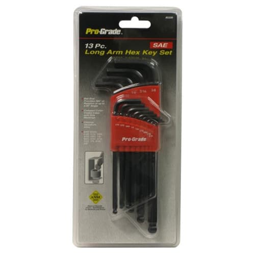 Pro-Grade 85339 13-Pieces Long Arm SAE Hex Key Set