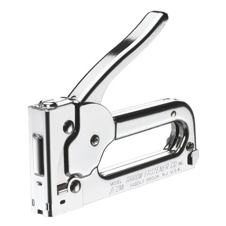 Arrow JT21CM All Chrome Junior Staple Gun Tacker, Uses 214, 215, 276