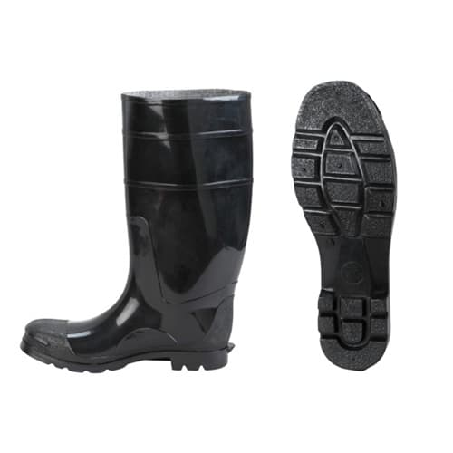 Johnson Wilshire PLAIN-9 Black PVC Boots, Size 9 (822)