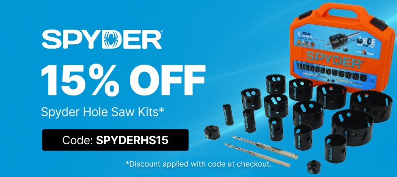 15% Off Spyder Hole Saw Kits - Code SPYDERHS15
