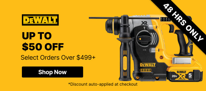 Up to $50 Off Select DeWalt Orders Over $499
