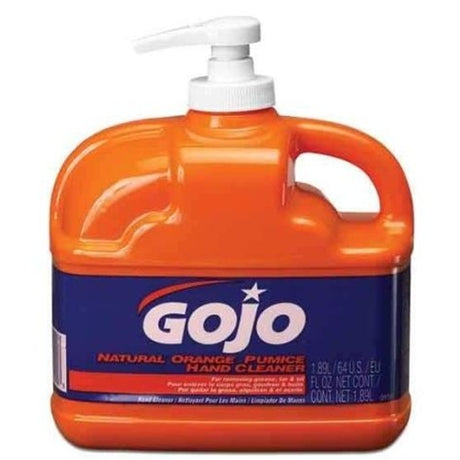 GoJo 0958 Low Profile 1/2 Gallon w/ Pump Dispenser GOJO NATURAL ORANGE Pumice Hand Cleaner