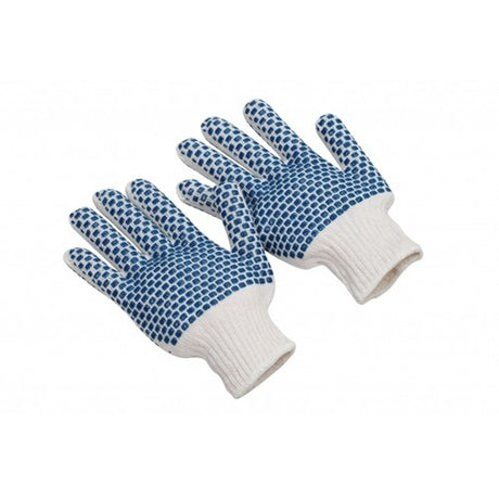 Johnson Wilshire 1278B-LG knit glove blue pvc blocks (300) blocks 2 sided