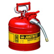 Justrite 7220120 2 Gallon Type II Red Safety Can With Hose