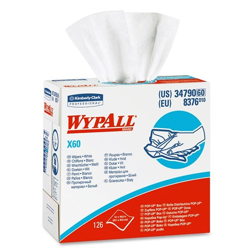 Kimberly Clark 34790 White Wypall X60 Shop Towels 126 Sheet Box