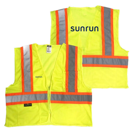 Radians SV22-2ZGM-XL-V124892 Green Class 2 Hi-Viz Safety Vest, Sunrun Logo, Extra Large
