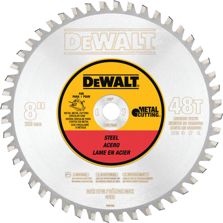 DeWalt DWA7840 8" 40T Ferrous Metal Cutting 5/8" Arbor