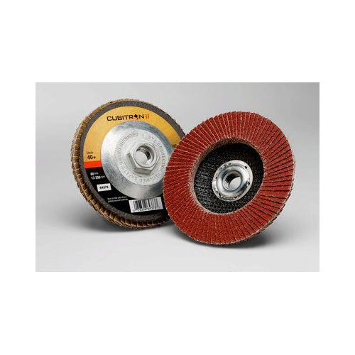 3M 7100104925 Cubitron II 4-1/2"x 5/8-11" Flap Disc 969F, 40 Grit Quick Change