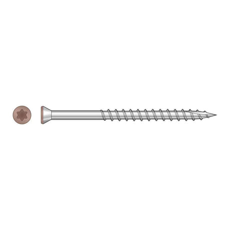 Simpson Strong-Tie S07225FTBTN03 (#7 x 2-1/4") Trim-Head Screw, 6-Lobe Drive T-15 Type 305, Tan 03 (1750 Pack)