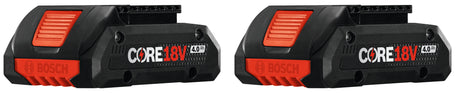 Bosch GBA18V40-2PK 18V CORE18V Lithium-Ion 4.0 Ah Compact Batteries 2 Pk