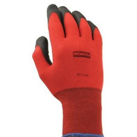 North Safety NF11/9L L NorthFlex Red Foamed PVC Palm Coated Gloves