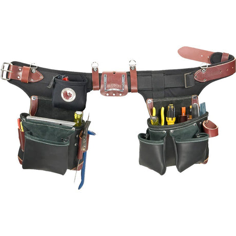 Occidental Leather B9588 Black Adjust-to-Fit Green Builder Tool Bag Set