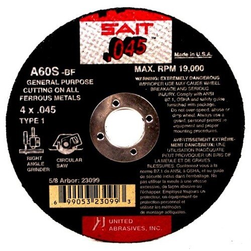 Sait 23099 4" x .045 x 5/8" A60S Metal Cut-Off Wheel