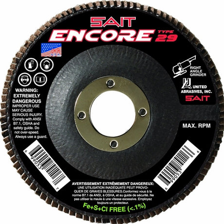 Sait 79108 60 Grit Encore Flap Disc, Type 29