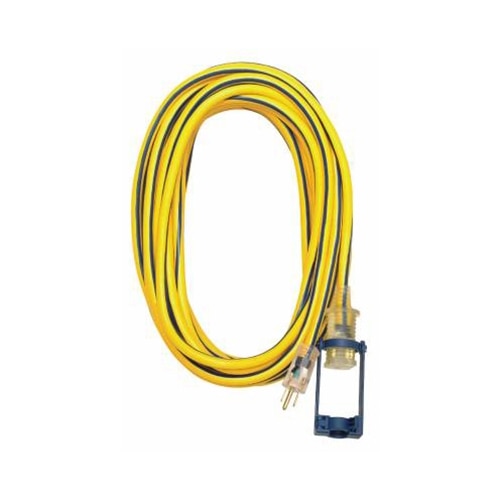 VOLTEC 05-00107 100' 12/3 Extension Cord Yellow/Blue Stripe - 2