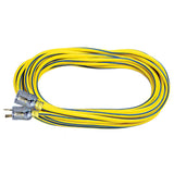 VOLTEC 05-00131 100' 12/3 Extension Cord 300V Yellow and Blue with Clear Ends